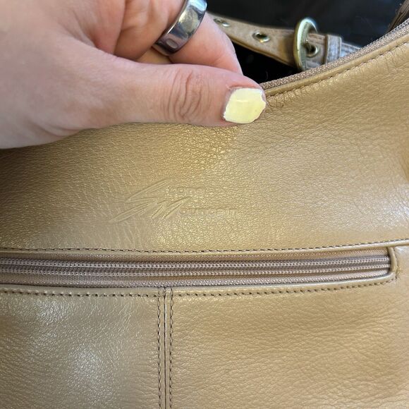 Stone & CO Leather Shoulder Handbag Purse Tan Adjustable‎ Strap - Picture 6 of 11